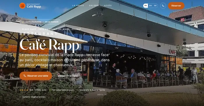 Site Café Rapp, vue ordinateur