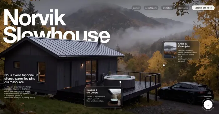 Site Norvik Slowhouse, vue ordinateur